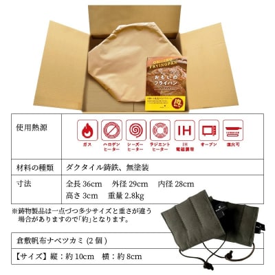 (某テレビ番組で紹介)おもいの鉄板 28cm&ナベツカミ2個 IH対応 H051-163