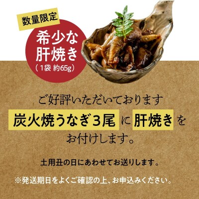 【今だけ肝焼き1パック付き】土用丑・お盆にお届け 三河一色産うなぎの炭火焼 3尾  H007-108
