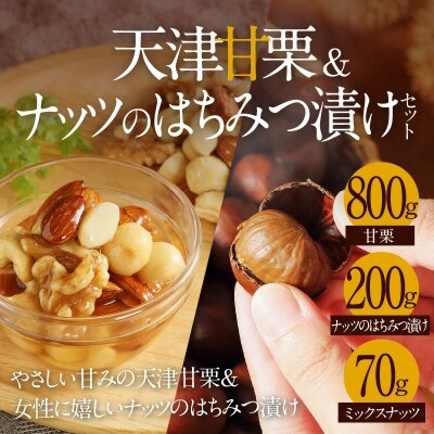 天津甘栗800g&ナッツのはちみつ漬けセット　H045-054