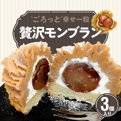 ごろっと幸せ一粒　薔薇の贅沢モンブラン 3個セット　H080-055