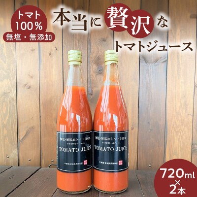 トマト100%無塩・無添加　本当に贅沢なトマトジュース 720ml×2本 H004-201