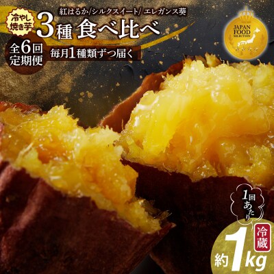 【全6回】毎月1種類ずつ届く 冷やし焼き芋定期便 約1kg×6回(計3種)芋スイーツH047-051