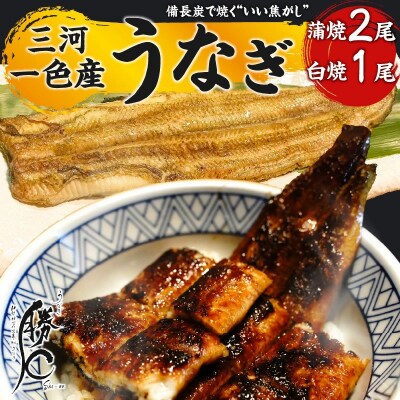 【備長炭で焼く“いい焦がし”】三河一色産うなぎの蒲焼2尾&白焼1尾 H189-018