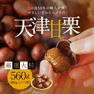 この道50年の職人が焼く「厳選大粒」天津甘栗 560g! H045-089