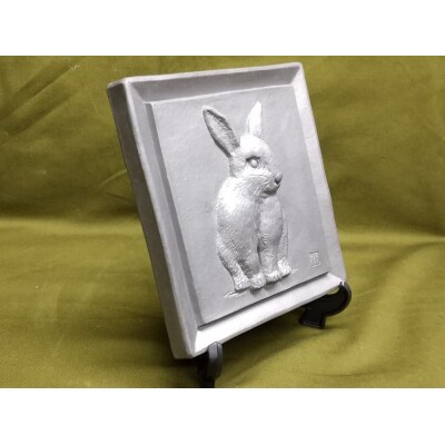 伝統工芸士の鬼師が作る 『兎の干支瓦』 飾り瓦 H064-039