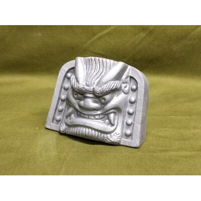 伝統工芸士の鬼師が作る【守護鬼瓦シリーズ】 見守り守護鬼面(自立型)2体セット H064-033