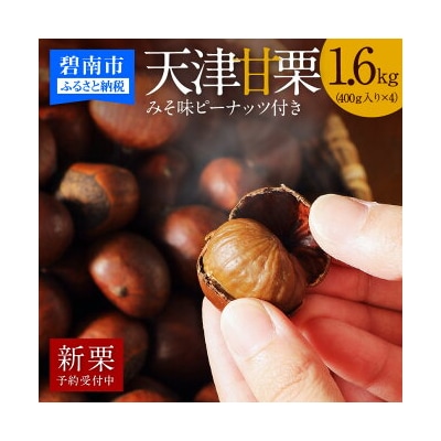 【新栗】先行受付!この道50年の職人が焼く「天津甘栗」1.6kg みそ味ピーナッツ付H045-057