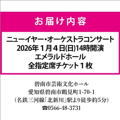 碧南市芸術文化ホール「1/4 ニューイヤー・オーケストラコンサート」チケット　H202-001