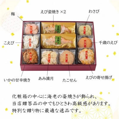 ワンランク上の海鮮煎餅詰合せ「潮の香10袋(9種)」 　海老 えびせん 海老姿焼き　H011-138