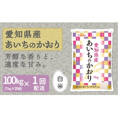 【精米】愛知県産あいちのかおり 100kg(5kg×20袋)安心安全なヤマトライス　H074-695