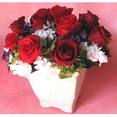 【日付指定可能】 プリザーブドフラワーローズ10輪 レッド バラ ギフト   H193-025