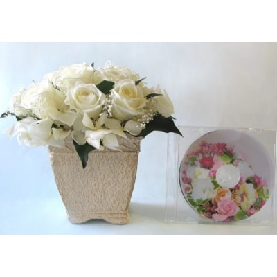 【日付指定可能】 プリザーブドフラワーローズ10輪　ホワイト 薔薇　H193-026