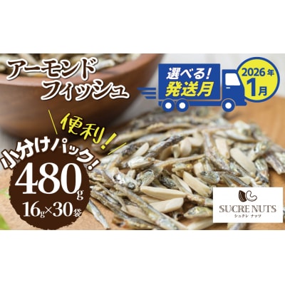 〈1月発送〉小分け アーモンドフィッシュ 480g(16g×30袋) H059-121_Jan