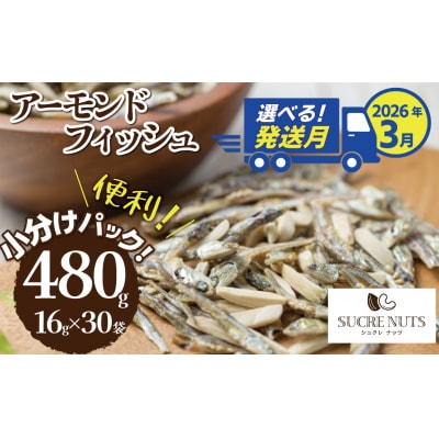〈3月発送〉小分け アーモンドフィッシュ 480g(16g×30袋) H059-121_Mar