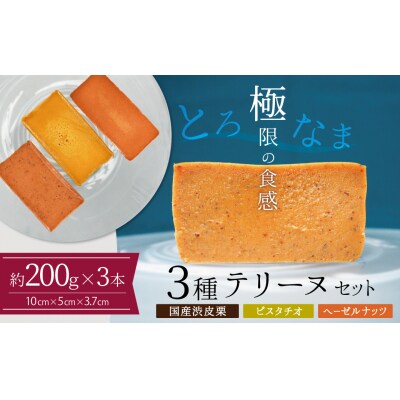 【テリーヌ専門店L】(約200g)国産栗・ピスタチオ・ヘーゼルナッツ3種のテリーヌ　H173-050