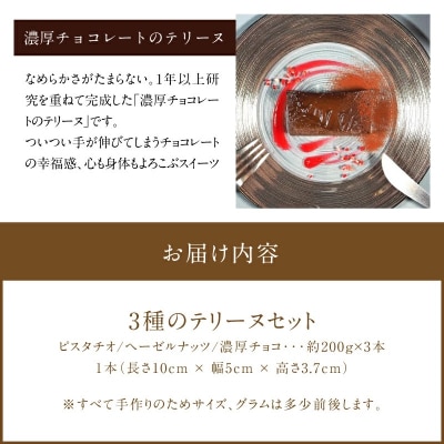 (約200g)ピスタチオ・ヘーゼルナッツ・濃厚チョコの3種のテリーヌセット　H173-051
