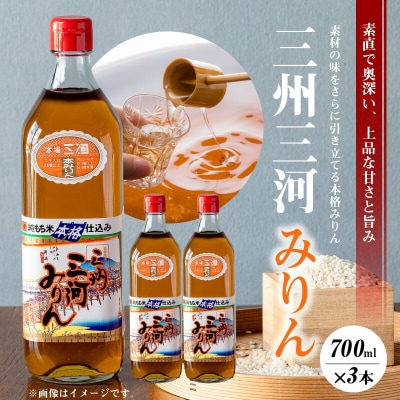 三州三河みりん 700ml×3本詰合せ H024-025