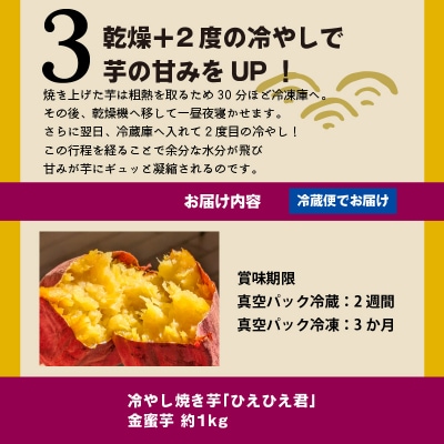 焼き芋 蜜たっぷり!冷やし焼き芋 ひえひえ君 金蜜芋 1kg(6〜8本入り) H047-054