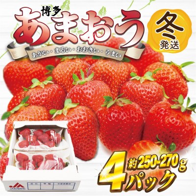 【2026年12月上旬～27年1月下旬発送予定】博多あまおう(冬)250g-270g×4P(宮若市)