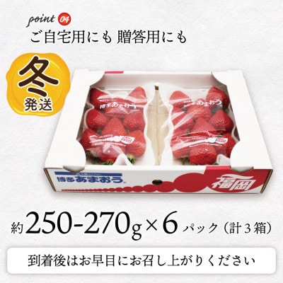 【2026年12月上旬～27年1月下旬発送予定】博多あまおう(冬)250g-270g×6P(宮若市)