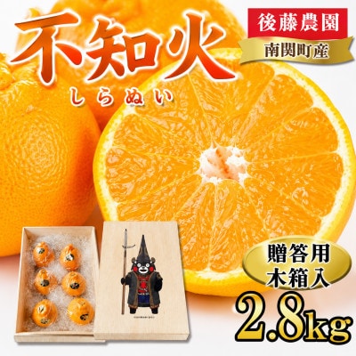【桐箱入り】後藤農園 くまモン木箱入り 不知火 2.8kg  贈答用 南関町産