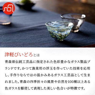 津軽びいどろ　あおもりの肴盃4柄セット