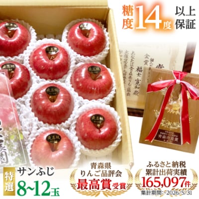 【りんご品評会最高賞】特選/贈答用 糖度14度以上保証「サンふじ」3kg りんご