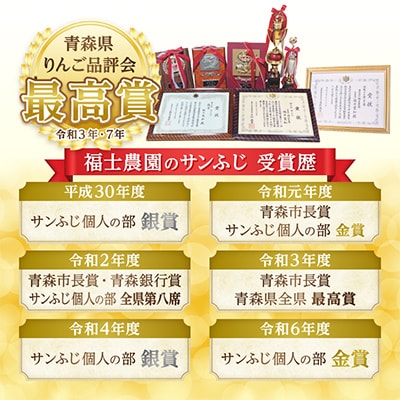 【りんご品評会最高賞】「サンふじ」約3kg・糖度14度以上保証・訳あり 家庭用 りんご