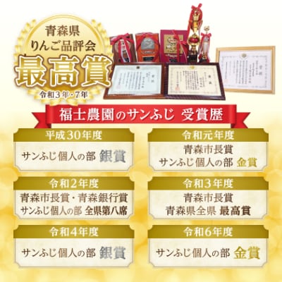 【品評会最高賞の福士農園からお試し品をお届け】糖度13度以上保証!「サンふじ」訳あり りんご