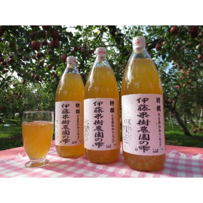 【伊藤果樹農園の雫】無添加りんごジュース サンつがる 1L×6本_A-329