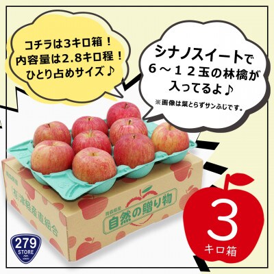 りんご シナノスイート 2022年産 家庭用  2.8kg (6～12玉) 津軽産直組合 青森県産