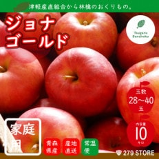 11月初旬頃発送 ジョナゴールド 家庭用 10キロ箱 10kg 28～40玉 津軽りんご 産地直送