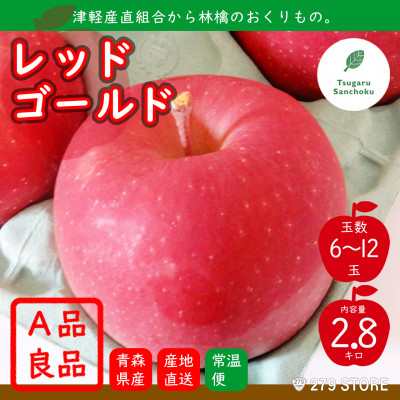 先行受付 2022年産 A品 レッドゴールド 2.8キロ(6~12玉)津軽産直組合の青森県産林檎