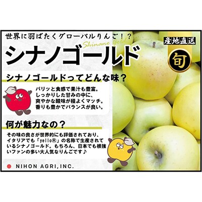 【26年2月出荷予定】平均糖度13度以上! シナノゴールド 約5kg おもてなし用