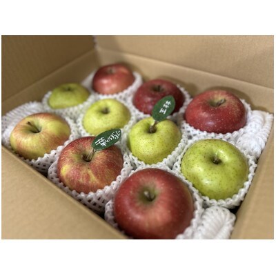 【青森市産　完熟葉とらずふじ・王林】約3kg 8～12玉(家庭用)