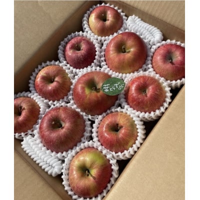 当園人気第1位!!【青森市産・完熟葉とらずふじ】約3kg　8〜12玉　(家庭用)