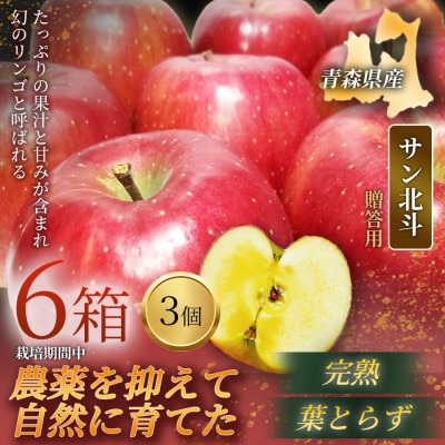 【青森直送 季節の味覚をお届け!】サン北斗(幻のサン北斗)3個入×6箱(贈答用)青森産 産地直送