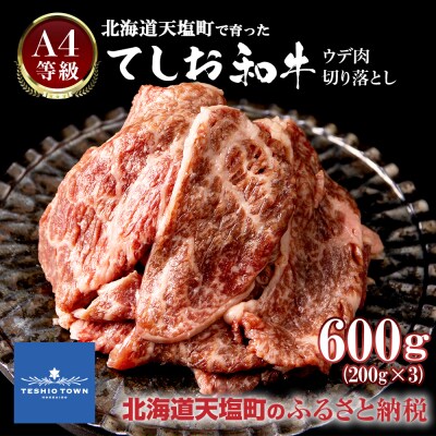 黒毛和牛 切り落とし A4 等級 天塩牛(約200g×3パック)＜計良商事＞