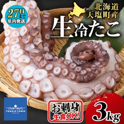 ☆天塩町産たこ足3kg【お刺身や酢の物に!】