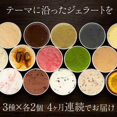 【頒布会4ヵ月】幸せな牛のミルクからできたジェラート パティシエおすすめ6個セット(2)