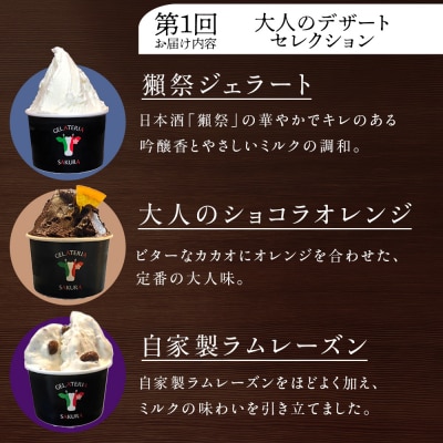 【頒布会4ヵ月】幸せな牛のミルクからできたジェラート パティシエおすすめ6個セット(2)