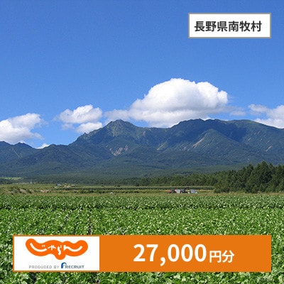 【じゃらんふるさと納税クーポン】 長野県南牧村でつかえる27,000円 クーポン