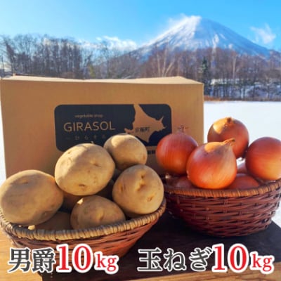 【2025年11月上旬発送予定】北海道産じゃがいも(男爵) 約10kg・北海道産玉ねぎ 約10kgセ