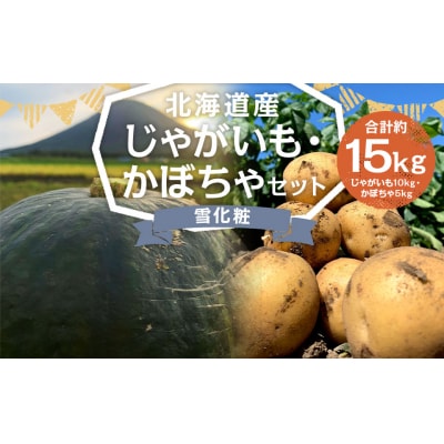【2025年11月上旬発送予定】北海道産じゃがいも(男爵) 約10kg・北海道産かぼちゃ(雪化粧) 