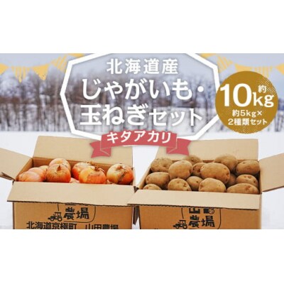 北海道産じゃがいも(キタアカリ) 約5kg・北海道産玉ねぎ(Sサイズ) 約5kgセット 山田農場