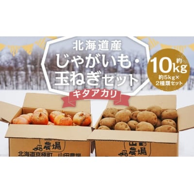 北海道産じゃがいも(キタアカリ) 約5kg・北海道産玉ねぎ約5kgセット 山田農場
