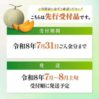 【先行受付】【数量限定】 赤肉メロン3玉【令和8年7月～8月上旬発送】【1203201】