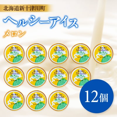 新十津川町 ヘルシーアイス　メロン12個セット【12037】