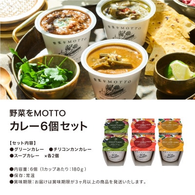 野菜をMOTTO　レンジで1分ベジMOTTOスープ　カレー3種6個セット
