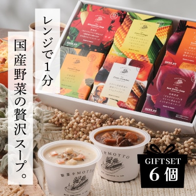 野菜をMOTTO　国産野菜のレンジカップスープ　6個ギフトセット
